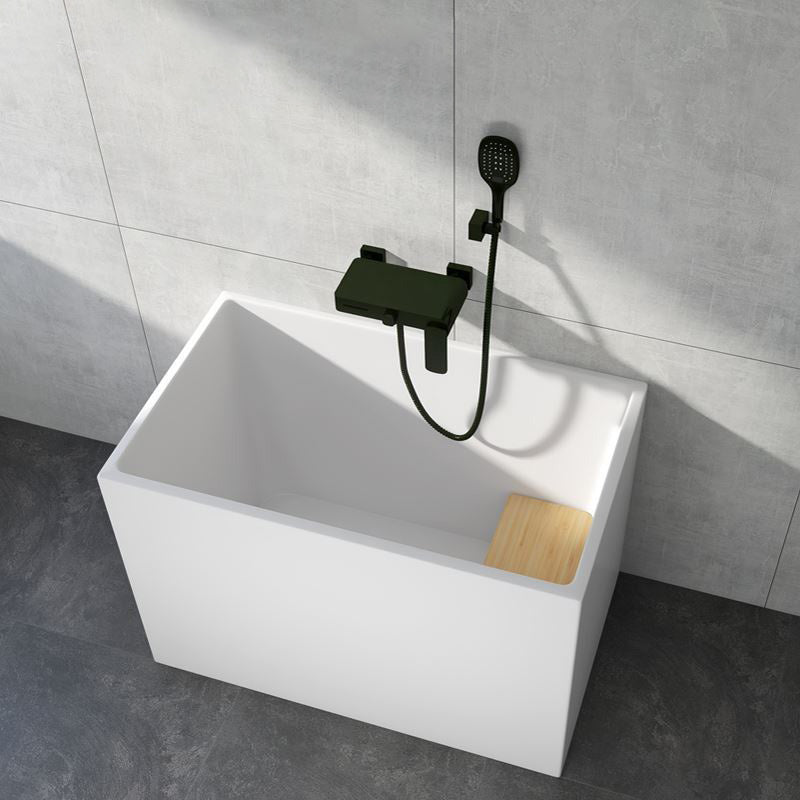 Modern Rectangular Acrylic Bathtub Freestanding Soaking Center Bath (Board not Included) 39"L x 24"W x 27"H Tub with Wall Mounted Faucets Clearhalo 'Bathroom Remodel & Bathroom Fixtures' 'Bathtubs' 'Home Improvement' 'home_improvement' 'home_improvement_bathtubs' 'Showers & Bathtubs' 7194773