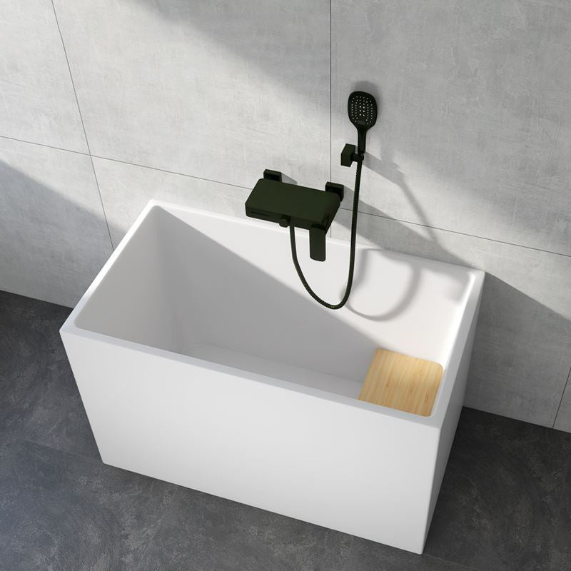 Modern Rectangular Acrylic Bathtub Freestanding Soaking Center Bath (Board not Included) 43"L x 24"W x 27"H Tub with Wall Mounted Faucets Clearhalo 'Bathroom Remodel & Bathroom Fixtures' 'Bathtubs' 'Home Improvement' 'home_improvement' 'home_improvement_bathtubs' 'Showers & Bathtubs' 7194774