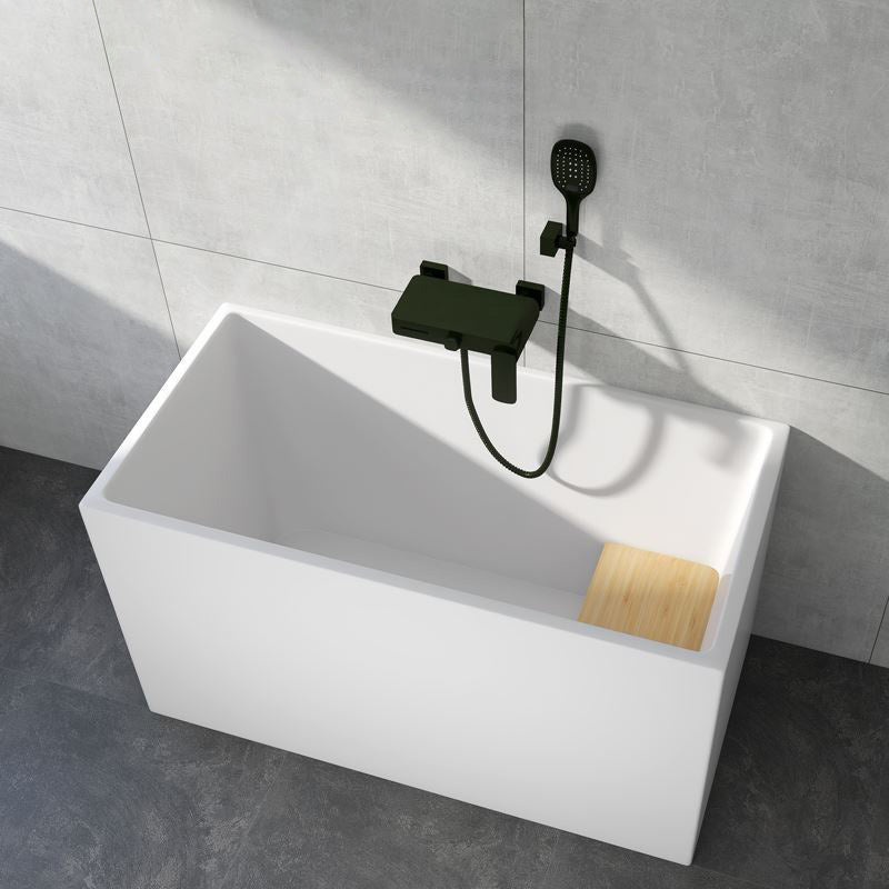 Modern Rectangular Acrylic Bathtub Freestanding Soaking Center Bath (Board not Included) 47"L x 24"W x 27"H Tub with Wall Mounted Faucets Clearhalo 'Bathroom Remodel & Bathroom Fixtures' 'Bathtubs' 'Home Improvement' 'home_improvement' 'home_improvement_bathtubs' 'Showers & Bathtubs' 7194775