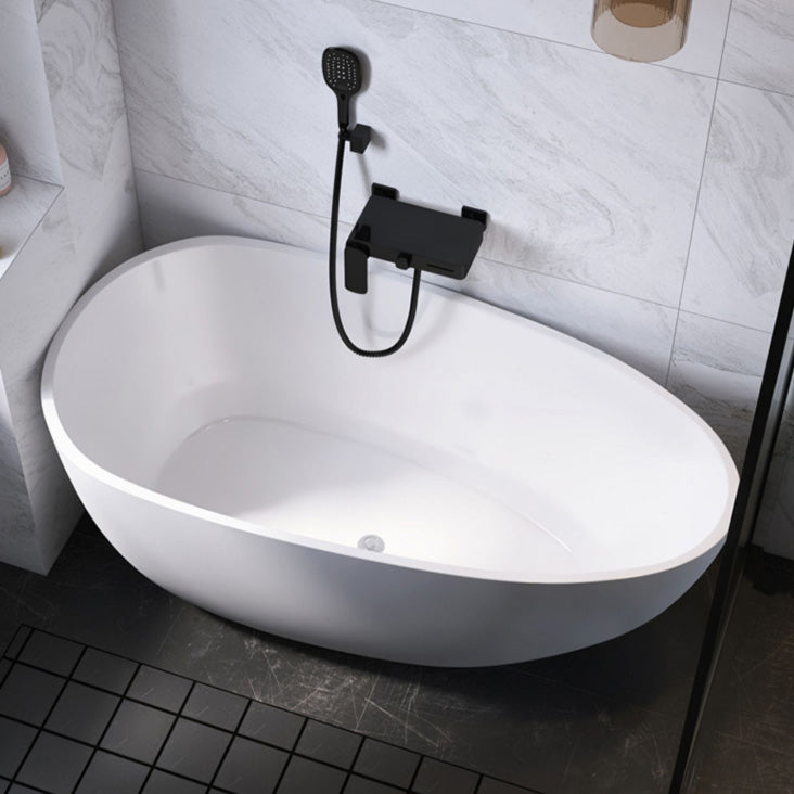 Antique Finish Soaking Bathtub Back to Wall Oval Modern Bath Tub Clearhalo 'Bathroom Remodel & Bathroom Fixtures' 'Bathtubs' 'Home Improvement' 'home_improvement' 'home_improvement_bathtubs' 'Showers & Bathtubs' 7194797