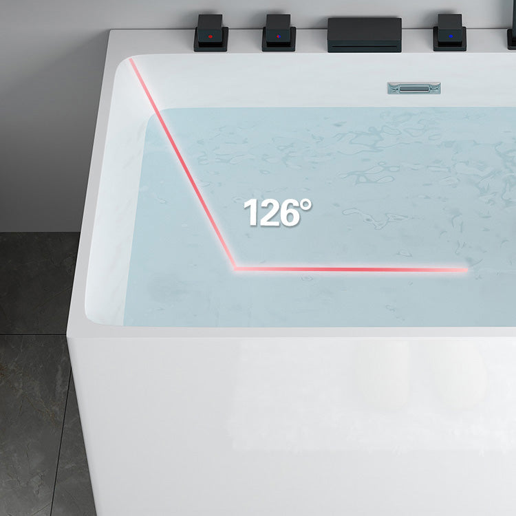 Modern Rectangular White Bath Freestanding Acrylic Soaking Bathtub Clearhalo 'Bathroom Remodel & Bathroom Fixtures' 'Bathtubs' 'Home Improvement' 'home_improvement' 'home_improvement_bathtubs' 'Showers & Bathtubs' 7194867