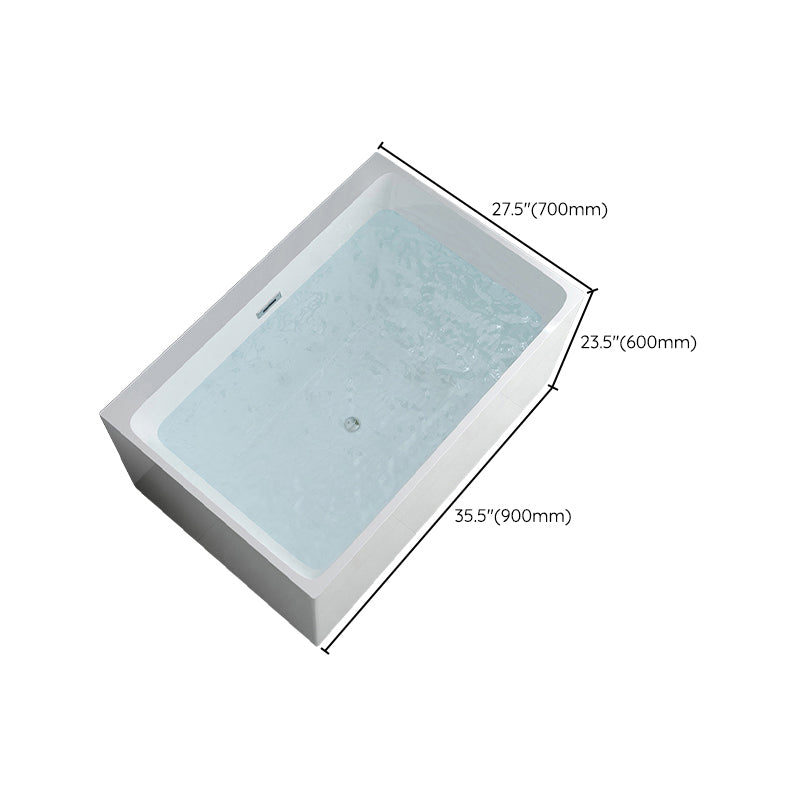 Modern Rectangular White Bath Freestanding Acrylic Soaking Bathtub Clearhalo 'Bathroom Remodel & Bathroom Fixtures' 'Bathtubs' 'Home Improvement' 'home_improvement' 'home_improvement_bathtubs' 'Showers & Bathtubs' 7194872