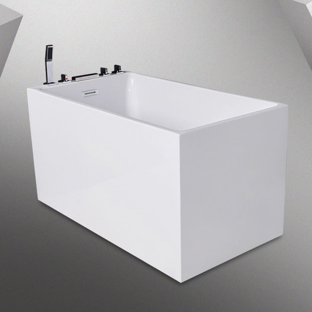 Modern Rectangular Acrylic Bathtub Freestanding Soaking White Bath Clearhalo 'Bathroom Remodel & Bathroom Fixtures' 'Bathtubs' 'Home Improvement' 'home_improvement' 'home_improvement_bathtubs' 'Showers & Bathtubs' 7194892