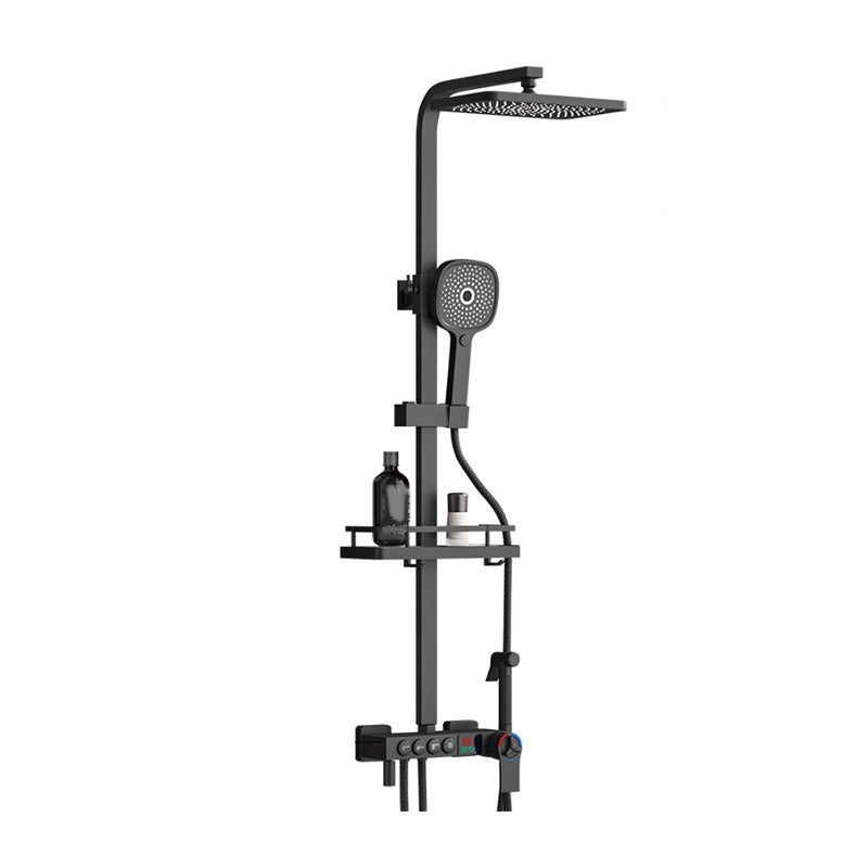 Modern Plain Shower System Thermostatic Slide Bar Included Shower Head Combo Clearhalo 'Bathroom Remodel & Bathroom Fixtures' 'Home Improvement' 'home_improvement' 'home_improvement_shower_faucets' 'Shower Faucets & Systems' 'shower_faucets' 'Showers & Bathtubs Plumbing' 'Showers & Bathtubs' 7195199