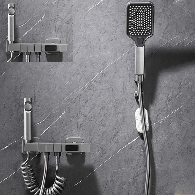 Shower Set Grey Slide Bar Included Wall Mount Lever Handle Swivel Shower System Concealed Water Outlet Shower Head Slide Bar Not Included Clearhalo 'Bathroom Remodel & Bathroom Fixtures' 'Home Improvement' 'home_improvement' 'home_improvement_shower_faucets' 'Shower Faucets & Systems' 'shower_faucets' 'Showers & Bathtubs Plumbing' 'Showers & Bathtubs' 7195226