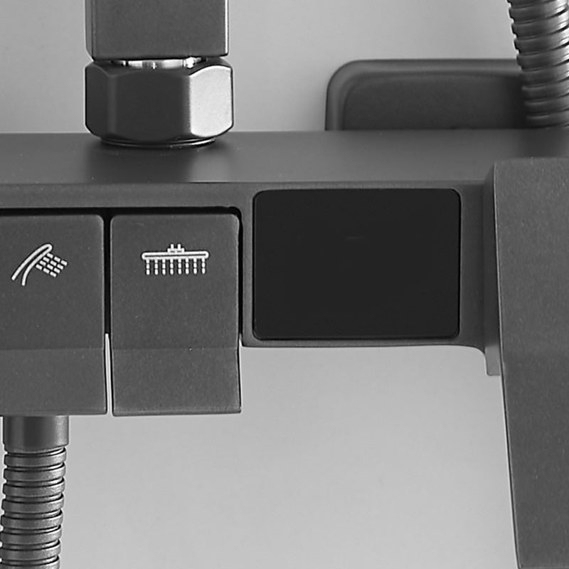 Grey Shower Set Lever Handle Shower Hose Wall-Mounted Handshower Shower Set Clearhalo 'Bathroom Remodel & Bathroom Fixtures' 'Home Improvement' 'home_improvement' 'home_improvement_shower_faucets' 'Shower Faucets & Systems' 'shower_faucets' 'Showers & Bathtubs Plumbing' 'Showers & Bathtubs' 7195246