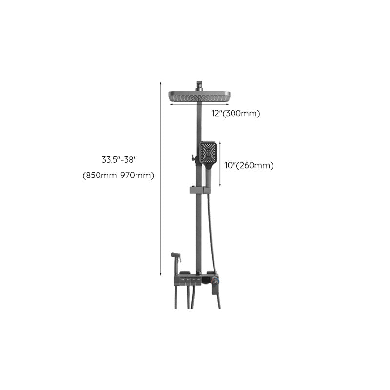 Grey Shower Set Lever Handle Shower Hose Wall-Mounted Handshower Shower Set Clearhalo 'Bathroom Remodel & Bathroom Fixtures' 'Home Improvement' 'home_improvement' 'home_improvement_shower_faucets' 'Shower Faucets & Systems' 'shower_faucets' 'Showers & Bathtubs Plumbing' 'Showers & Bathtubs' 7195249