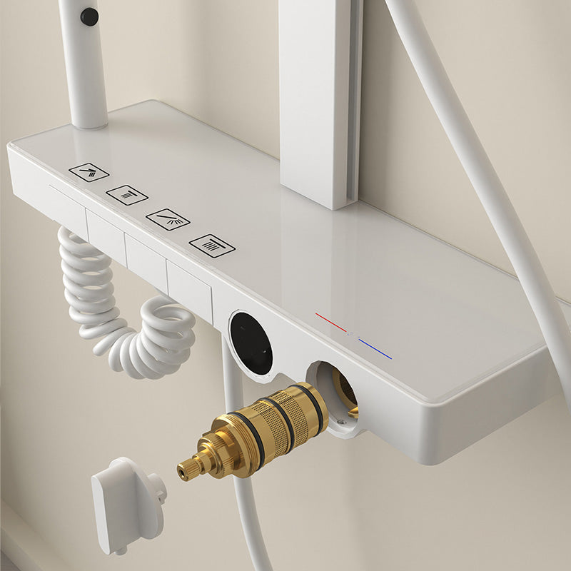 Shower Set Shower Arm Square Wall-Mounted Adjustable Spray Pattern Shower Set Clearhalo 'Bathroom Remodel & Bathroom Fixtures' 'Home Improvement' 'home_improvement' 'home_improvement_shower_faucets' 'Shower Faucets & Systems' 'shower_faucets' 'Showers & Bathtubs Plumbing' 'Showers & Bathtubs' 7195257