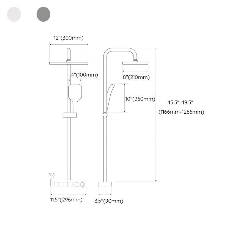 Shower Set Shower Arm Square Wall-Mounted Adjustable Spray Pattern Shower Set Clearhalo 'Bathroom Remodel & Bathroom Fixtures' 'Home Improvement' 'home_improvement' 'home_improvement_shower_faucets' 'Shower Faucets & Systems' 'shower_faucets' 'Showers & Bathtubs Plumbing' 'Showers & Bathtubs' 7195258