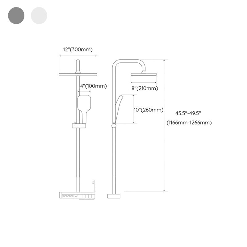 Adjustable Spray Pattern Shower System Square Wall Mounted Shower Hose Shower System Clearhalo 'Bathroom Remodel & Bathroom Fixtures' 'Home Improvement' 'home_improvement' 'home_improvement_shower_faucets' 'Shower Faucets & Systems' 'shower_faucets' 'Showers & Bathtubs Plumbing' 'Showers & Bathtubs' 7195267