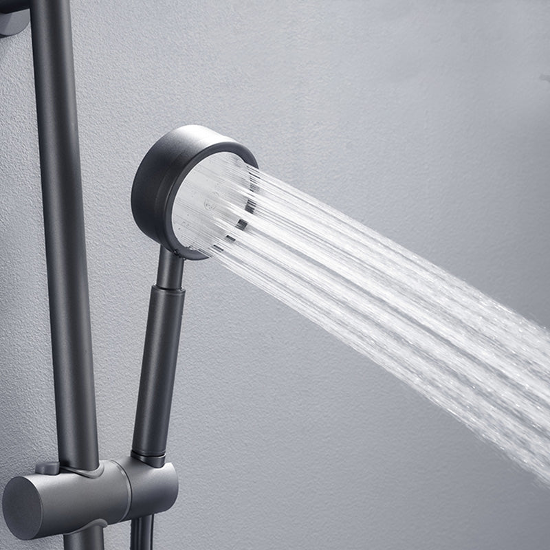 Modern Round Shower Combo Wall Mounted Included Hand Shower and Faucet Clearhalo 'Bathroom Remodel & Bathroom Fixtures' 'Home Improvement' 'home_improvement' 'home_improvement_shower_faucets' 'Shower Faucets & Systems' 'shower_faucets' 'Showers & Bathtubs Plumbing' 'Showers & Bathtubs' 7195329