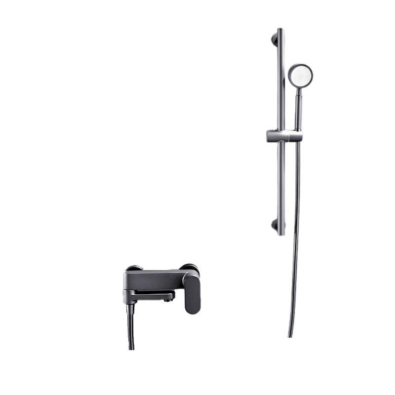 Modern Round Shower Combo Wall Mounted Included Hand Shower and Faucet Clearhalo 'Bathroom Remodel & Bathroom Fixtures' 'Home Improvement' 'home_improvement' 'home_improvement_shower_faucets' 'Shower Faucets & Systems' 'shower_faucets' 'Showers & Bathtubs Plumbing' 'Showers & Bathtubs' 7195331