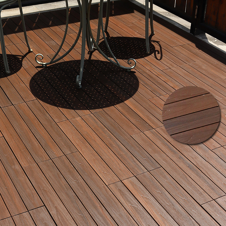Square Snapping Patio Flooring Composite Tiles Striped Pattern Tile Set 24"L x 12"W x 1"H Coffee Clearhalo 'Home Improvement' 'home_improvement' 'home_improvement_outdoor_deck_tiles_planks' 'Outdoor Deck Tiles & Planks' 'Outdoor Flooring & Tile' 'Outdoor Remodel' 'outdoor_deck_tiles_planks' 7195568