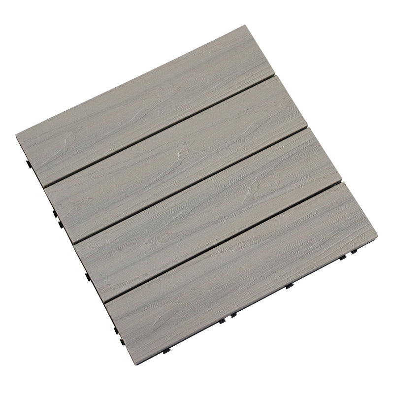 Square Snapping Patio Flooring Composite Tiles Striped Pattern Tile Set Clearhalo 'Home Improvement' 'home_improvement' 'home_improvement_outdoor_deck_tiles_planks' 'Outdoor Deck Tiles & Planks' 'Outdoor Flooring & Tile' 'Outdoor Remodel' 'outdoor_deck_tiles_planks' 7195575