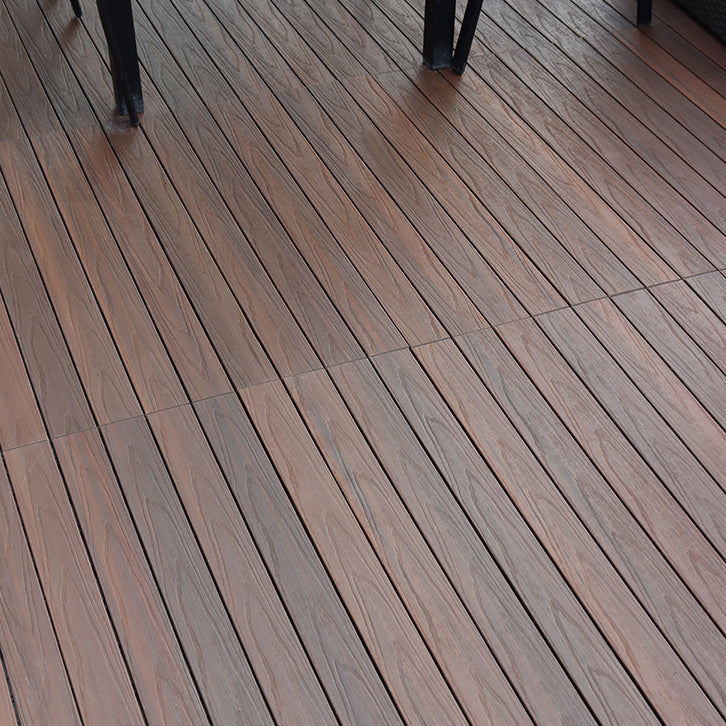 Square Snapping Patio Flooring Composite Tiles Striped Pattern Tile Set 35"L x 12"W x 1"H Coffee Clearhalo 'Home Improvement' 'home_improvement' 'home_improvement_outdoor_deck_tiles_planks' 'Outdoor Deck Tiles & Planks' 'Outdoor Flooring & Tile' 'Outdoor Remodel' 'outdoor_deck_tiles_planks' 7195588