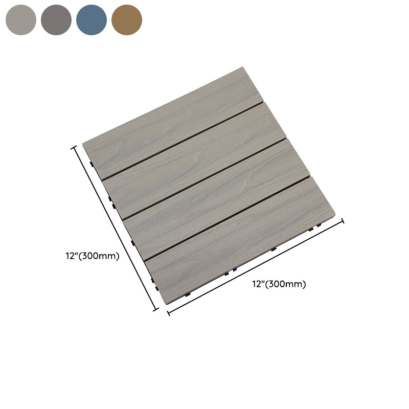 Square Snapping Patio Flooring Composite Tiles Striped Pattern Tile Set Clearhalo 'Home Improvement' 'home_improvement' 'home_improvement_outdoor_deck_tiles_planks' 'Outdoor Deck Tiles & Planks' 'Outdoor Flooring & Tile' 'Outdoor Remodel' 'outdoor_deck_tiles_planks' 7195589