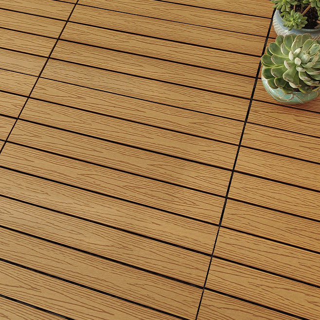 Wooden Deck Plank Outdoor Waterproof Rectangular Outdoor Floor Board Yellow Clearhalo 'Home Improvement' 'home_improvement' 'home_improvement_outdoor_deck_tiles_planks' 'Outdoor Deck Tiles & Planks' 'Outdoor Flooring & Tile' 'Outdoor Remodel' 'outdoor_deck_tiles_planks' 7195609