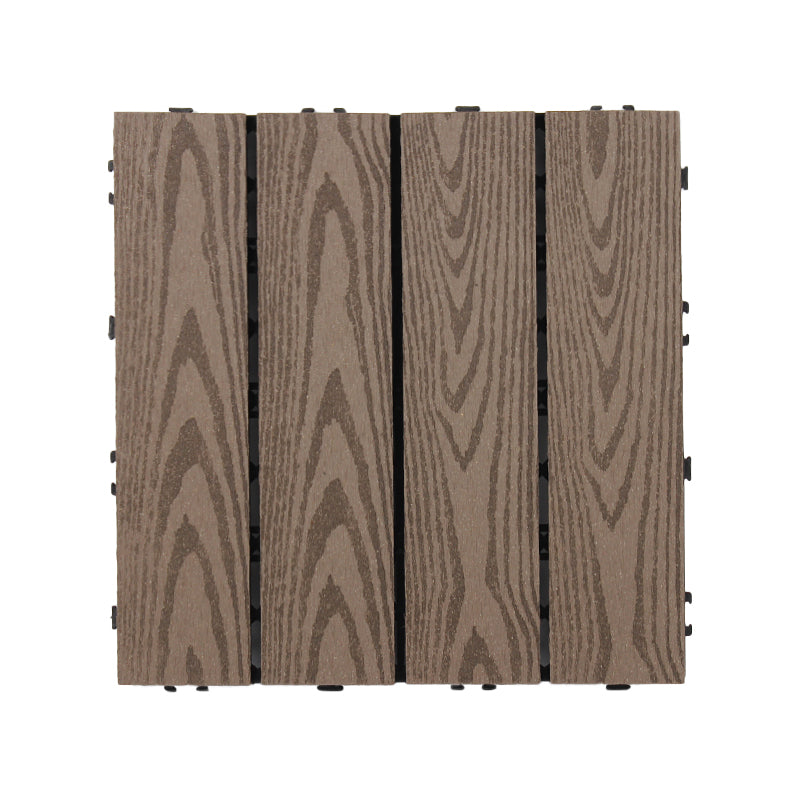 Square Snapping Patio Flooring Tiles Striped Pattern Tile Set Floor Board Coffee Straight Embossed Clearhalo 'Home Improvement' 'home_improvement' 'home_improvement_outdoor_deck_tiles_planks' 'Outdoor Deck Tiles & Planks' 'Outdoor Flooring & Tile' 'Outdoor Remodel' 'outdoor_deck_tiles_planks' 7195663