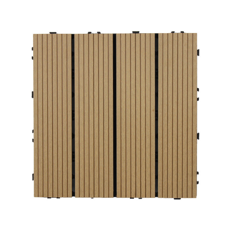 Square Snapping Patio Flooring Tiles Striped Pattern Tile Set Floor Board Yellow Straight Grain Clearhalo 'Home Improvement' 'home_improvement' 'home_improvement_outdoor_deck_tiles_planks' 'Outdoor Deck Tiles & Planks' 'Outdoor Flooring & Tile' 'Outdoor Remodel' 'outdoor_deck_tiles_planks' 7195666