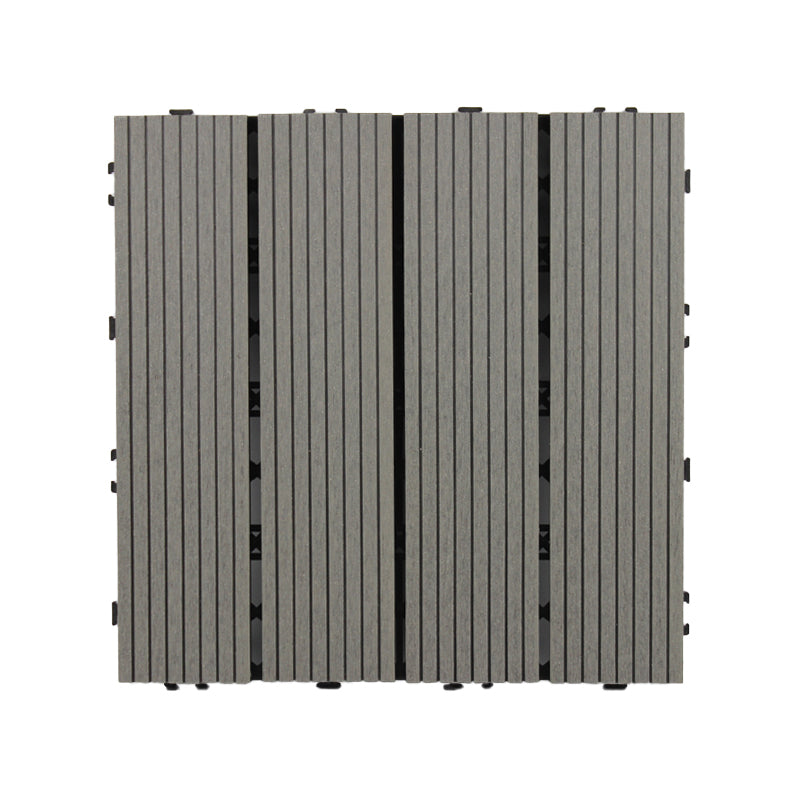 Square Snapping Patio Flooring Tiles Striped Pattern Tile Set Floor Board Grey Straight Grain Clearhalo 'Home Improvement' 'home_improvement' 'home_improvement_outdoor_deck_tiles_planks' 'Outdoor Deck Tiles & Planks' 'Outdoor Flooring & Tile' 'Outdoor Remodel' 'outdoor_deck_tiles_planks' 7195668