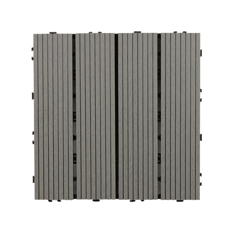Square Snapping Patio Flooring Tiles Striped Pattern Tile Set Floor Board Grey Straight Grain Clearhalo 'Home Improvement' 'home_improvement' 'home_improvement_outdoor_deck_tiles_planks' 'Outdoor Deck Tiles & Planks' 'Outdoor Flooring & Tile' 'Outdoor Remodel' 'outdoor_deck_tiles_planks' 7195668