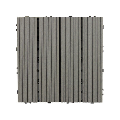 Square Snapping Patio Flooring Tiles Striped Pattern Tile Set Floor Board Grey Straight Grain Clearhalo 'Home Improvement' 'home_improvement' 'home_improvement_outdoor_deck_tiles_planks' 'Outdoor Deck Tiles & Planks' 'Outdoor Flooring & Tile' 'Outdoor Remodel' 'outdoor_deck_tiles_planks' 7195668