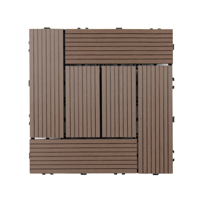 Square Snapping Patio Flooring Tiles Striped Pattern Tile Set Floor Board Coffee Transformation Clearhalo 'Home Improvement' 'home_improvement' 'home_improvement_outdoor_deck_tiles_planks' 'Outdoor Deck Tiles & Planks' 'Outdoor Flooring & Tile' 'Outdoor Remodel' 'outdoor_deck_tiles_planks' 7195669