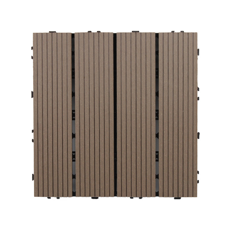 Square Snapping Patio Flooring Tiles Striped Pattern Tile Set Floor Board Coffee Straight Grain Clearhalo 'Home Improvement' 'home_improvement' 'home_improvement_outdoor_deck_tiles_planks' 'Outdoor Deck Tiles & Planks' 'Outdoor Flooring & Tile' 'Outdoor Remodel' 'outdoor_deck_tiles_planks' 7195672