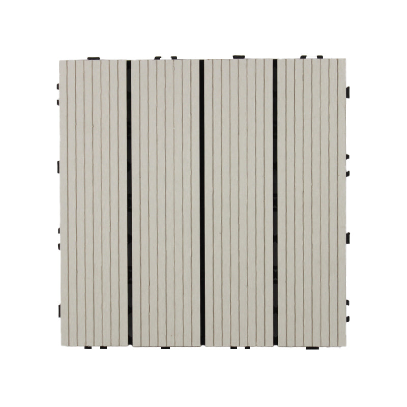 Square Snapping Patio Flooring Tiles Striped Pattern Tile Set Floor Board White Straight Grain Clearhalo 'Home Improvement' 'home_improvement' 'home_improvement_outdoor_deck_tiles_planks' 'Outdoor Deck Tiles & Planks' 'Outdoor Flooring & Tile' 'Outdoor Remodel' 'outdoor_deck_tiles_planks' 7195674
