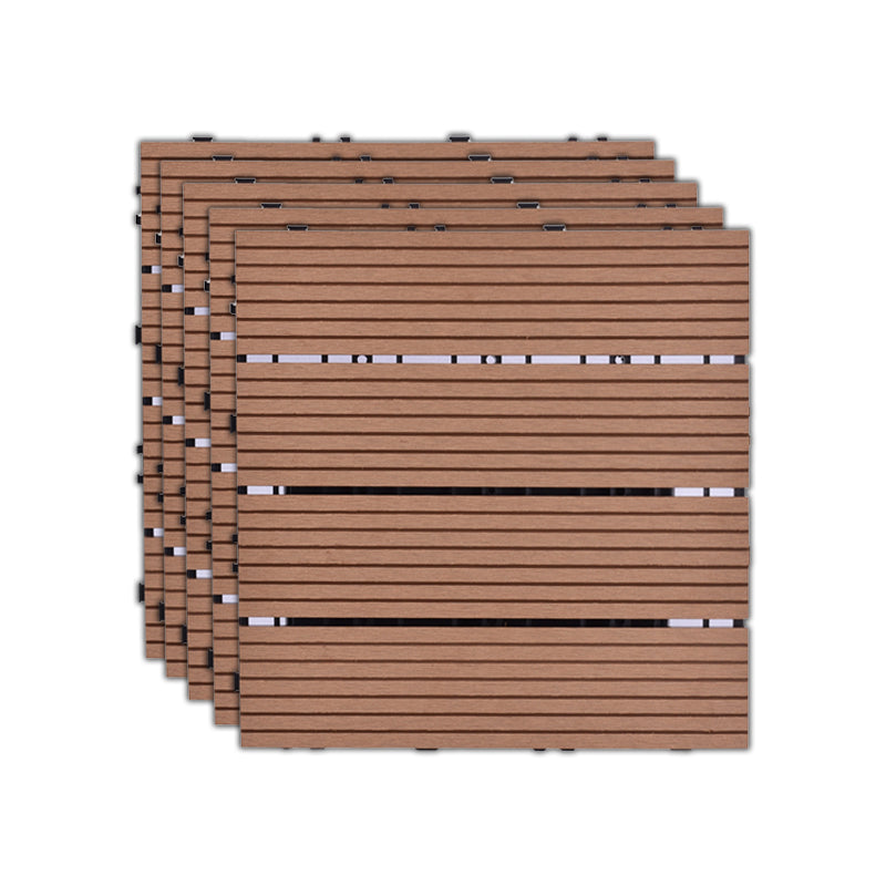 11 Pack 12" X 12" Square Deck/Patio Flooring Tiles Snap Fit for Outdoor Patio Tiles Apricot Straight Grain Clearhalo 'Home Improvement' 'home_improvement' 'home_improvement_outdoor_deck_tiles_planks' 'Outdoor Deck Tiles & Planks' 'Outdoor Flooring & Tile' 'Outdoor Remodel' 'outdoor_deck_tiles_planks' 7195689