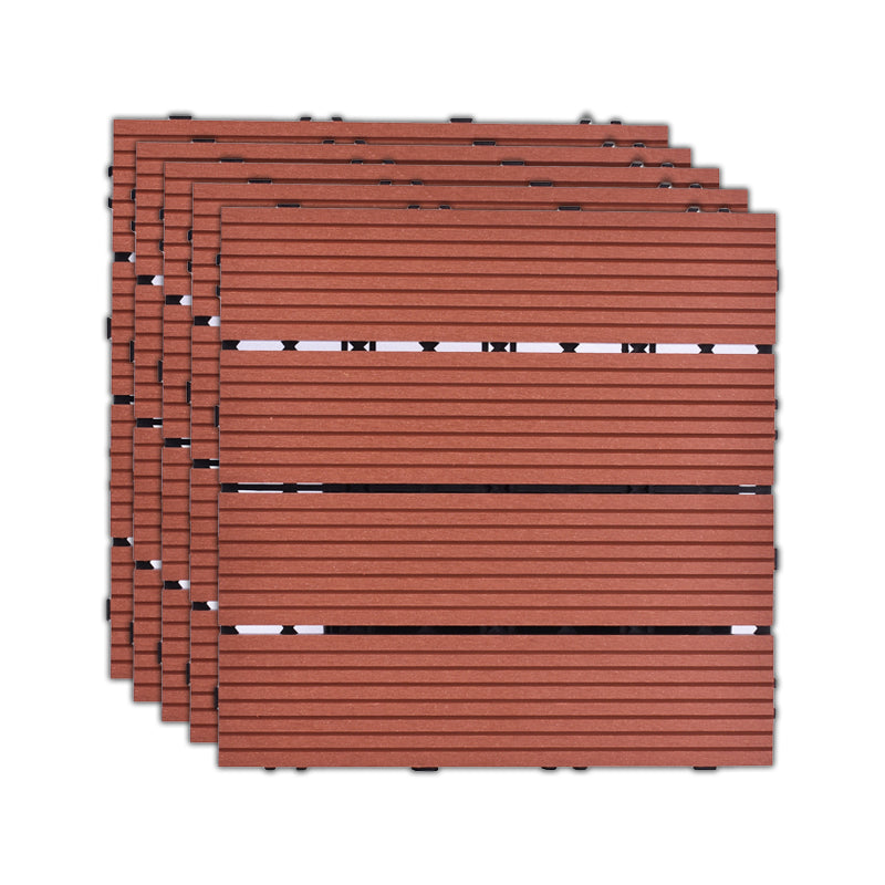 11 Pack 12" X 12" Square Deck/Patio Flooring Tiles Snap Fit for Outdoor Patio Tiles Rosewood Straight Grain Clearhalo 'Home Improvement' 'home_improvement' 'home_improvement_outdoor_deck_tiles_planks' 'Outdoor Deck Tiles & Planks' 'Outdoor Flooring & Tile' 'Outdoor Remodel' 'outdoor_deck_tiles_planks' 7195692