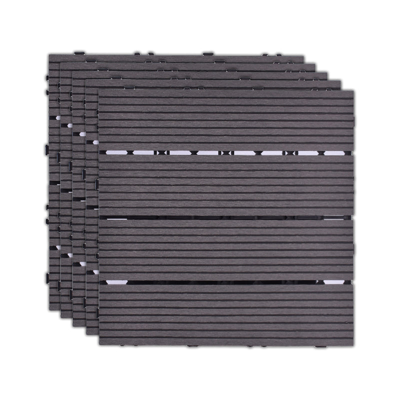 11 Pack 12" X 12" Square Deck/Patio Flooring Tiles Snap Fit for Outdoor Patio Tiles Grey Straight Grain Clearhalo 'Home Improvement' 'home_improvement' 'home_improvement_outdoor_deck_tiles_planks' 'Outdoor Deck Tiles & Planks' 'Outdoor Flooring & Tile' 'Outdoor Remodel' 'outdoor_deck_tiles_planks' 7195694