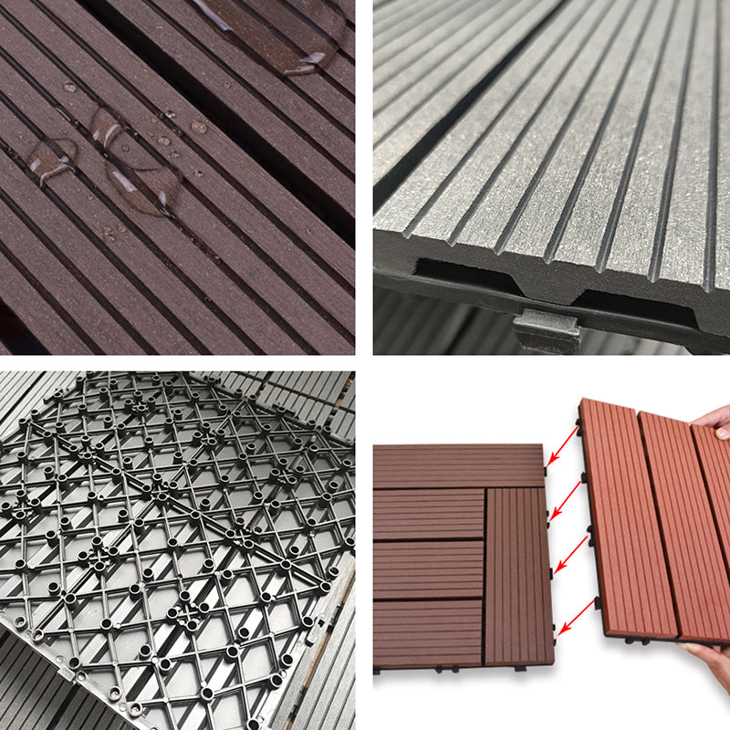 11 Pack 12" X 12" Square Deck/Patio Flooring Tiles Snap Fit for Outdoor Patio Tiles Clearhalo 'Home Improvement' 'home_improvement' 'home_improvement_outdoor_deck_tiles_planks' 'Outdoor Deck Tiles & Planks' 'Outdoor Flooring & Tile' 'Outdoor Remodel' 'outdoor_deck_tiles_planks' 7195695