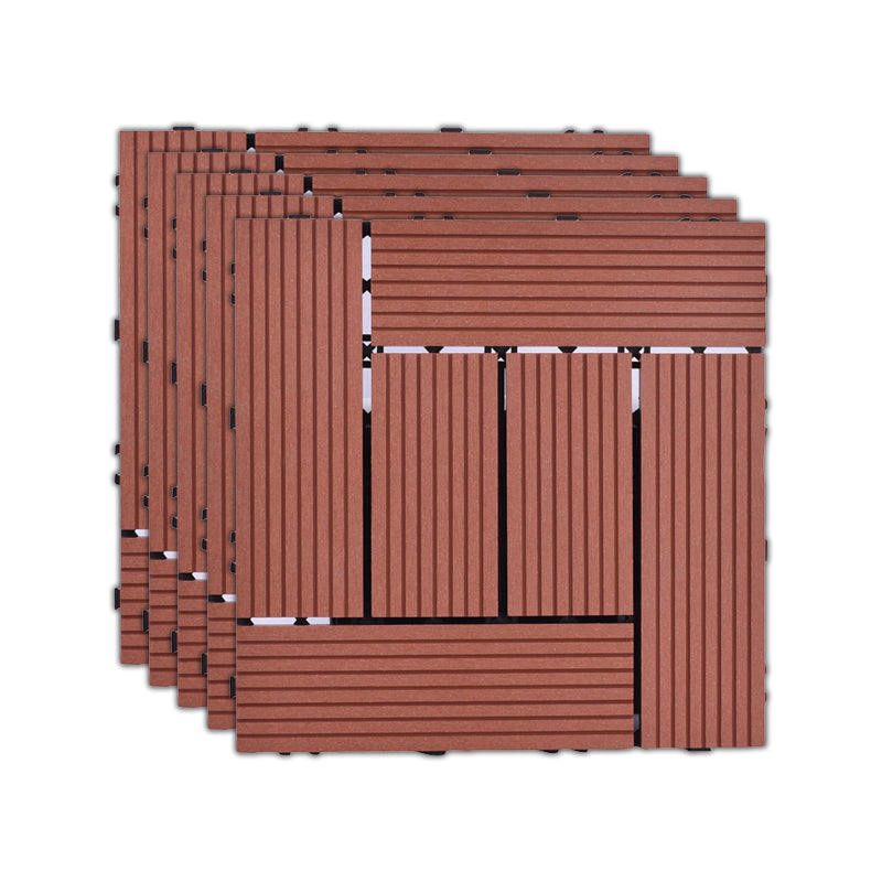 11 Pack 12" X 12" Square Deck/Patio Flooring Tiles Snap Fit for Outdoor Patio Tiles Rosewood Straight Transformation Clearhalo 'Home Improvement' 'home_improvement' 'home_improvement_outdoor_deck_tiles_planks' 'Outdoor Deck Tiles & Planks' 'Outdoor Flooring & Tile' 'Outdoor Remodel' 'outdoor_deck_tiles_planks' 7195697