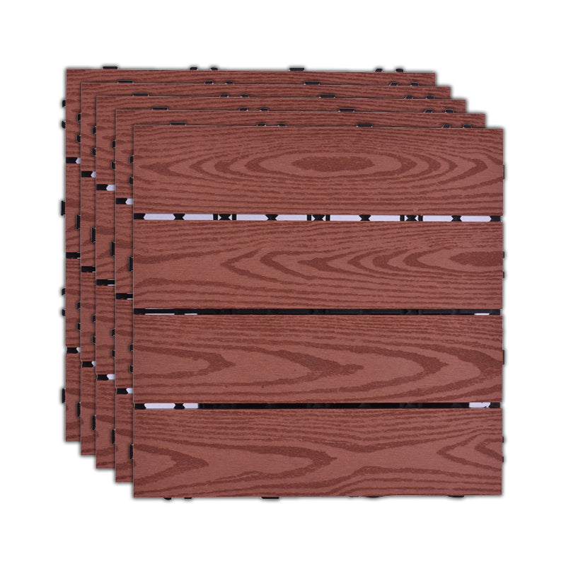 11 Pack 12" X 12" Square Deck/Patio Flooring Tiles Snap Fit for Outdoor Patio Tiles Rosewood Embossed Clearhalo 'Home Improvement' 'home_improvement' 'home_improvement_outdoor_deck_tiles_planks' 'Outdoor Deck Tiles & Planks' 'Outdoor Flooring & Tile' 'Outdoor Remodel' 'outdoor_deck_tiles_planks' 7195703