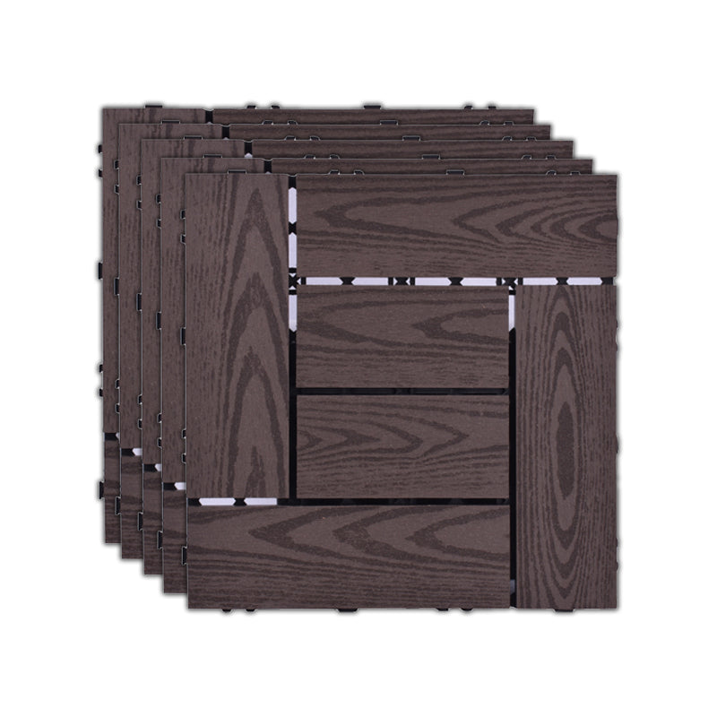 11 Pack 12" X 12" Square Deck/Patio Flooring Tiles Snap Fit for Outdoor Patio Tiles Coffee Embossing Transformation Clearhalo 'Home Improvement' 'home_improvement' 'home_improvement_outdoor_deck_tiles_planks' 'Outdoor Deck Tiles & Planks' 'Outdoor Flooring & Tile' 'Outdoor Remodel' 'outdoor_deck_tiles_planks' 7195708