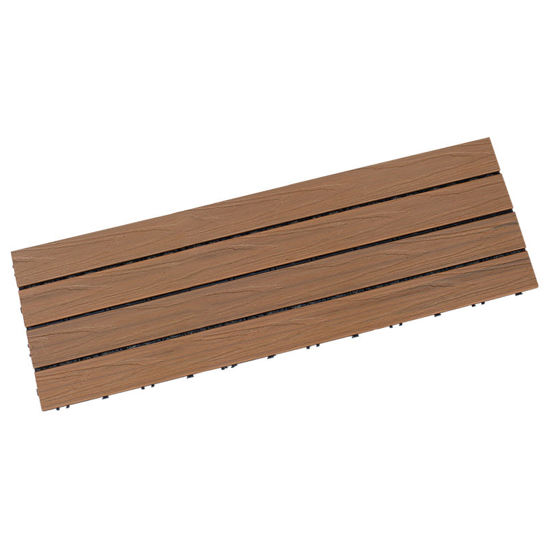 Square Snapping Patio Flooring Tiles Striped Pattern Flooring Tiles 35"L x 12"W x 1"H Teak Clearhalo 'Home Improvement' 'home_improvement' 'home_improvement_outdoor_deck_tiles_planks' 'Outdoor Deck Tiles & Planks' 'Outdoor Flooring & Tile' 'Outdoor Remodel' 'outdoor_deck_tiles_planks' 7195716