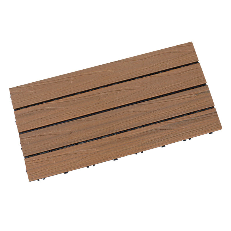 Square Snapping Patio Flooring Tiles Striped Pattern Flooring Tiles 24"L x 12"W x 1"H Teak Clearhalo 'Home Improvement' 'home_improvement' 'home_improvement_outdoor_deck_tiles_planks' 'Outdoor Deck Tiles & Planks' 'Outdoor Flooring & Tile' 'Outdoor Remodel' 'outdoor_deck_tiles_planks' 7195723