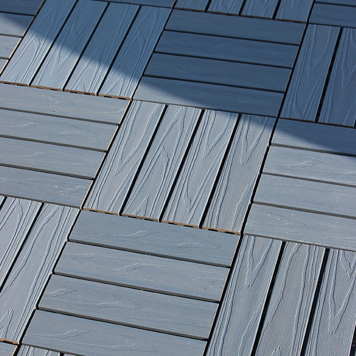 Square Snapping Patio Flooring Tiles Striped Pattern Flooring Tiles 12"L x 12"W x 1"H Turquoise Clearhalo 'Home Improvement' 'home_improvement' 'home_improvement_outdoor_deck_tiles_planks' 'Outdoor Deck Tiles & Planks' 'Outdoor Flooring & Tile' 'Outdoor Remodel' 'outdoor_deck_tiles_planks' 7195728