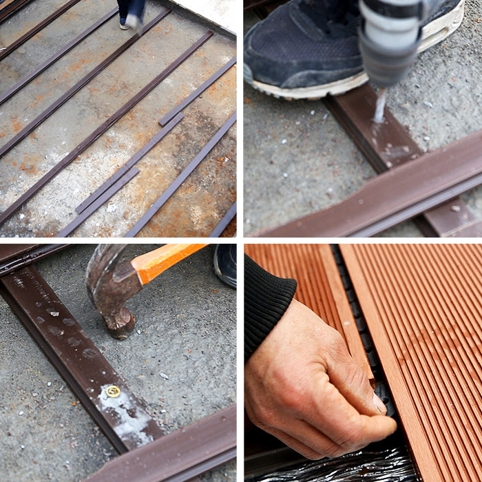 Striped Pattern Patio Flooring Tiles Nailed Flooring Tiles Floor Board Clearhalo 'Home Improvement' 'home_improvement' 'home_improvement_outdoor_deck_tiles_planks' 'Outdoor Deck Tiles & Planks' 'Outdoor Flooring & Tile' 'Outdoor Remodel' 'outdoor_deck_tiles_planks' 7195789