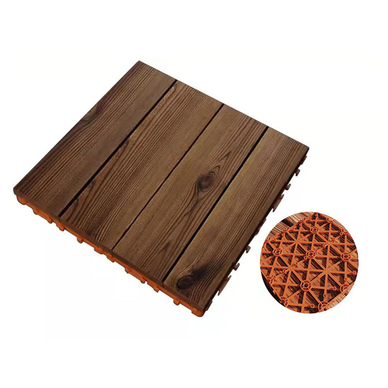 Outdoor Deck Plank Wooden Square Stripe Composite Floor Patio Dark Brown Clearhalo 'Home Improvement' 'home_improvement' 'home_improvement_outdoor_deck_tiles_planks' 'Outdoor Deck Tiles & Planks' 'Outdoor Flooring & Tile' 'Outdoor Remodel' 'outdoor_deck_tiles_planks' 7195893