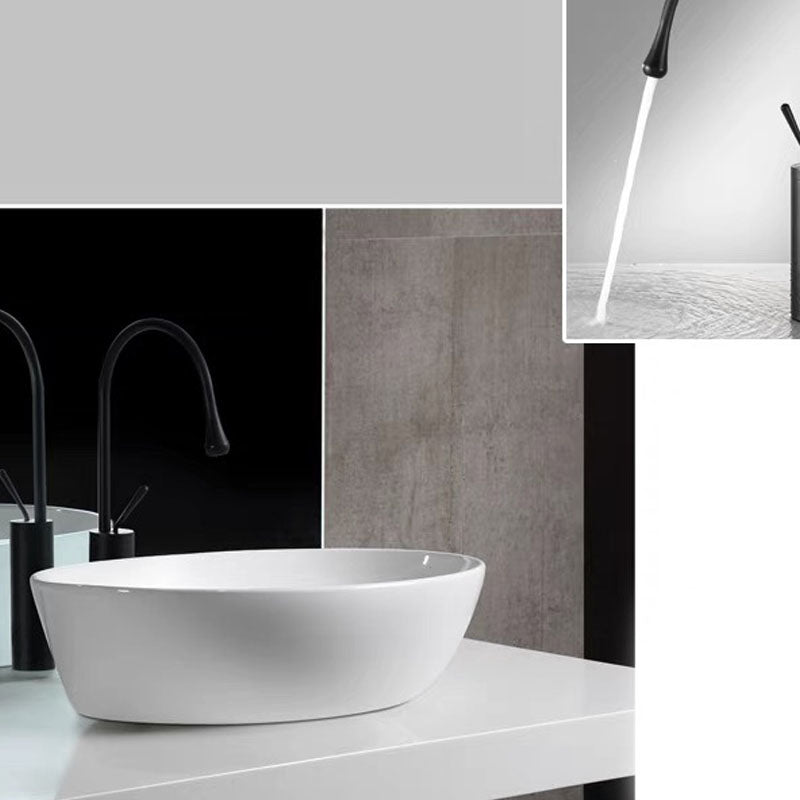 Bathroom Ceramic Sink Round Rod Handle Anti-spill Modern Faucet Sink Clearhalo 'Bathroom Remodel & Bathroom Fixtures' 'Bathroom Sinks & Faucet Components' 'Bathroom Sinks' 'bathroom_sink' 'Home Improvement' 'home_improvement' 'home_improvement_bathroom_sink' 7196036