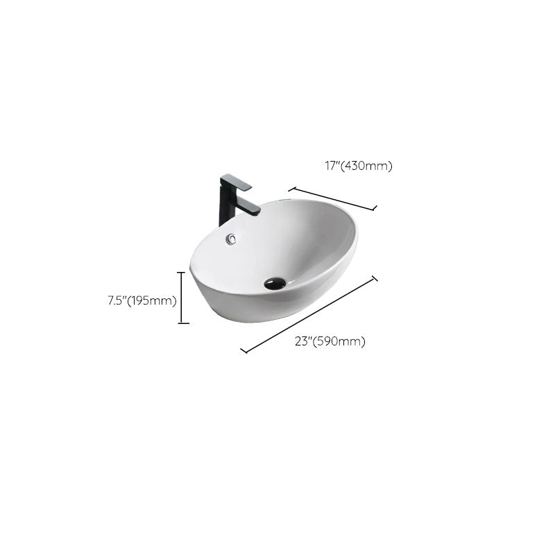 Bathroom Ceramic Sink Round Rod Handle Anti-spill Modern Faucet Sink Clearhalo 'Bathroom Remodel & Bathroom Fixtures' 'Bathroom Sinks & Faucet Components' 'Bathroom Sinks' 'bathroom_sink' 'Home Improvement' 'home_improvement' 'home_improvement_bathroom_sink' 7196061