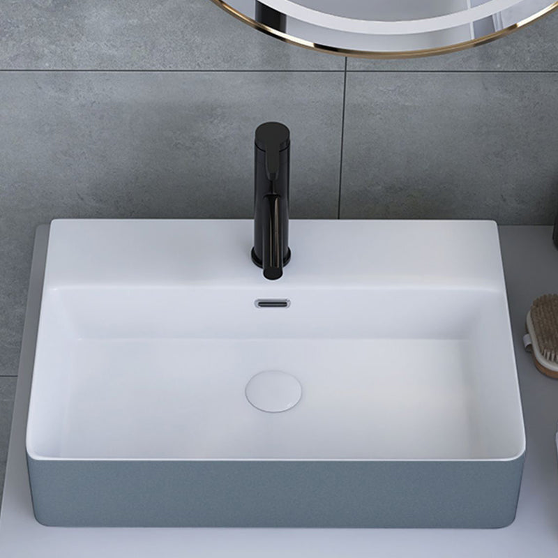 Modern Style Trough Bathroom Sink Rectangle Ceramic Trough Bathroom Sink Clearhalo 'Bathroom Remodel & Bathroom Fixtures' 'Bathroom Sinks & Faucet Components' 'Bathroom Sinks' 'bathroom_sink' 'Home Improvement' 'home_improvement' 'home_improvement_bathroom_sink' 7196074