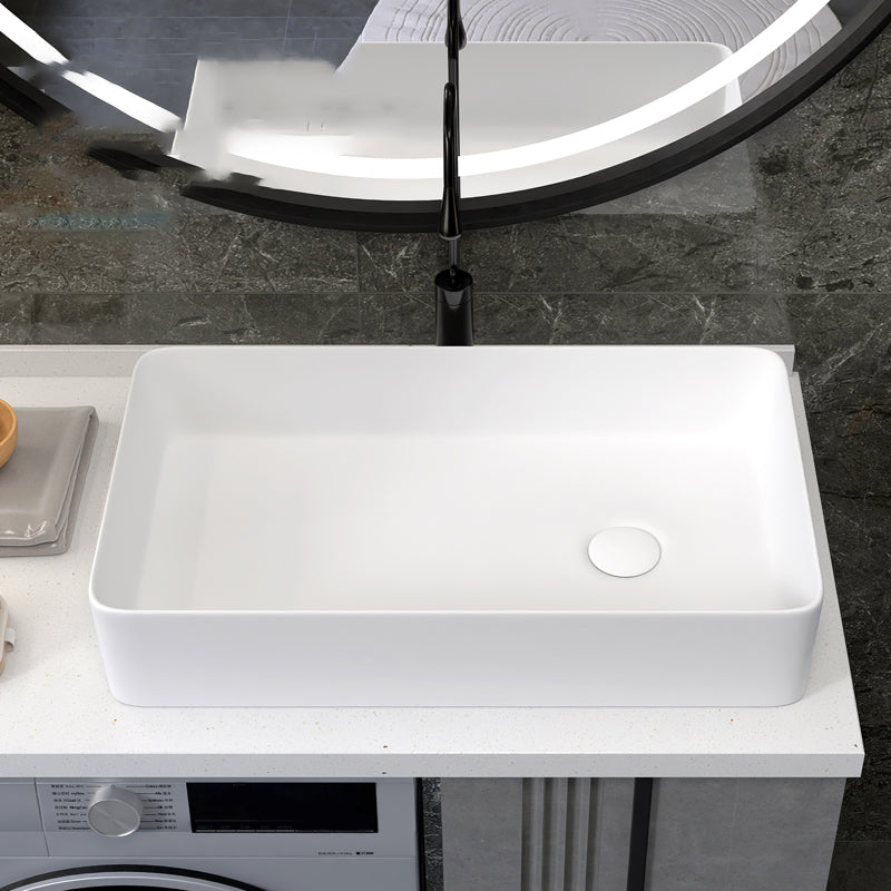 Modern Style Trough Bathroom Sink Rectangle Ceramic Trough Bathroom Sink in White Clearhalo 'Bathroom Remodel & Bathroom Fixtures' 'Bathroom Sinks & Faucet Components' 'Bathroom Sinks' 'bathroom_sink' 'Home Improvement' 'home_improvement' 'home_improvement_bathroom_sink' 7196102