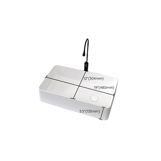 Modern Style Trough Bathroom Sink Rectangle Ceramic Trough Bathroom Sink in White Clearhalo 'Bathroom Remodel & Bathroom Fixtures' 'Bathroom Sinks & Faucet Components' 'Bathroom Sinks' 'bathroom_sink' 'Home Improvement' 'home_improvement' 'home_improvement_bathroom_sink' 7196118