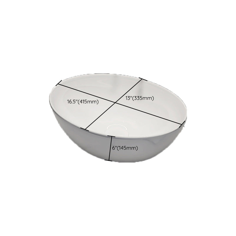 Modern Style Vessel Bathroom Sink Round Ceramic Vessel Bathroom Sink in White Clearhalo 'Bathroom Remodel & Bathroom Fixtures' 'Bathroom Sinks & Faucet Components' 'Bathroom Sinks' 'bathroom_sink' 'Home Improvement' 'home_improvement' 'home_improvement_bathroom_sink' 7196148