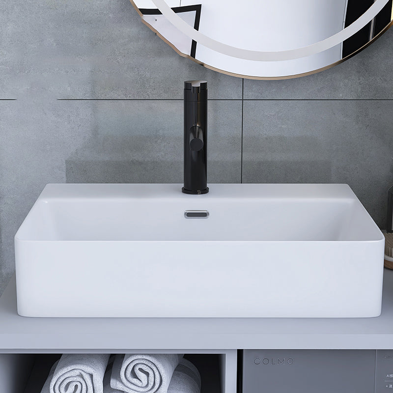 White Trough Bathroom Sink Rectangle Ceramic Trough Bathroom Sink Clearhalo 'Bathroom Remodel & Bathroom Fixtures' 'Bathroom Sinks & Faucet Components' 'Bathroom Sinks' 'bathroom_sink' 'Home Improvement' 'home_improvement' 'home_improvement_bathroom_sink' 7196154