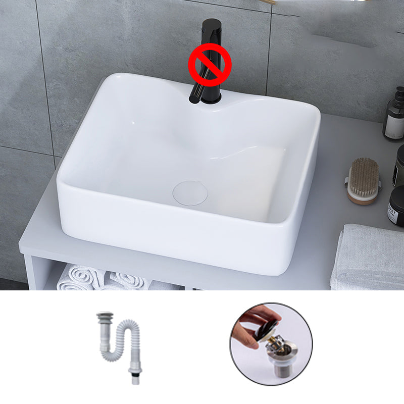 White Trough Bathroom Sink Rectangle Ceramic Trough Bathroom Sink 16"L x 12"W x 5"H Unavailiable Sink Clearhalo 'Bathroom Remodel & Bathroom Fixtures' 'Bathroom Sinks & Faucet Components' 'Bathroom Sinks' 'bathroom_sink' 'Home Improvement' 'home_improvement' 'home_improvement_bathroom_sink' 7196165