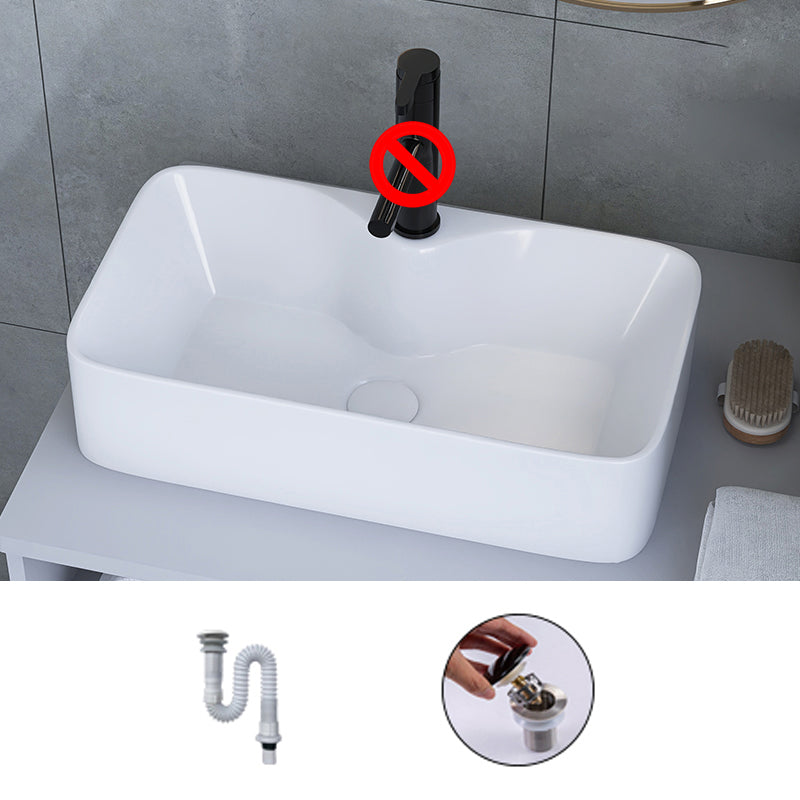 White Trough Bathroom Sink Rectangle Ceramic Trough Bathroom Sink 22"L x 12"W x 6"H Unavailiable Sink Clearhalo 'Bathroom Remodel & Bathroom Fixtures' 'Bathroom Sinks & Faucet Components' 'Bathroom Sinks' 'bathroom_sink' 'Home Improvement' 'home_improvement' 'home_improvement_bathroom_sink' 7196174